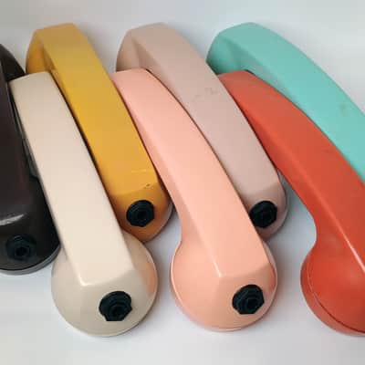 Custom Lo-Fi Telephone Microphone/DJ ‘Lollipop’ Headphone - Northern Electric G1 1960's Handset - Beige image 6