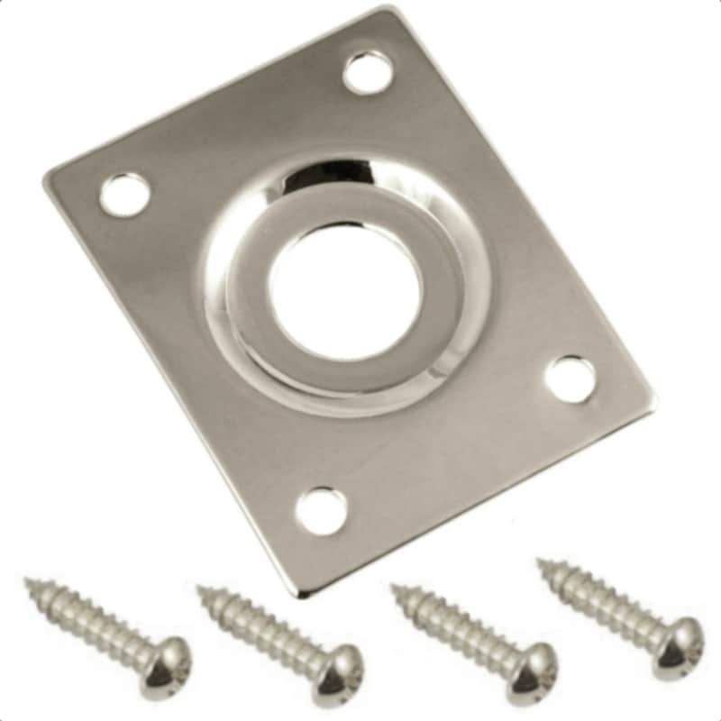 Rectangular Metal Jack Plate for Guitar & Bass-Nickel image 1