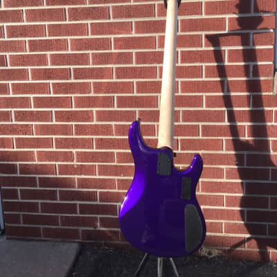 Ernie Ball Music Man Sterling Firemist Purple/Maple Left Handed 4-String Electric Bass w/ Case image 9