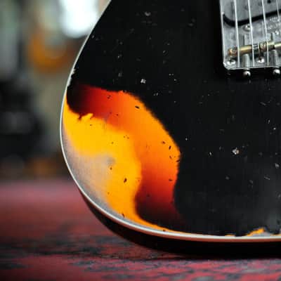 Fender Custom Shop Limited Edition Reverse '60s Tele Custom Heavy Relic Aged Black over 3 Tone Sunburst #R125883 image 14