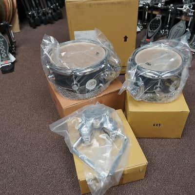 DW Design Series Satin Black Concert Maple Tom Pack w/ Double Clamp | 5x6", 5x8" image 1