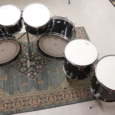 Ludwig 6pc Black Cortex Drum Kit Set 3ply Maple Vintage 1970's image 11