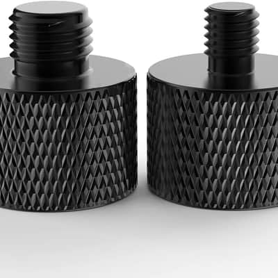 Mic Stand Adapter 5/8 to 3/8 and 5/8 to 1/4 Mic Thread Screw Adapter Combo Pack For Microphone Mounts and Stands 2 Pack Black image 1