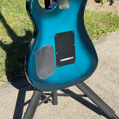 1981 Kramer Blue Sunburst Strat Head Pacer with the original HSC and paperwork image 6