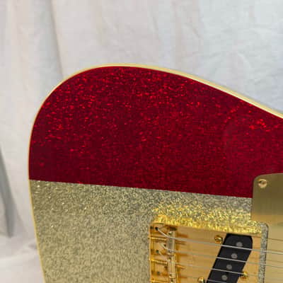 Fender Buck Owens Telecaster Guitar with Case 2002 - 2004 - MIJ Made In Japan - Red, Silver & Blue Sparkle image 5