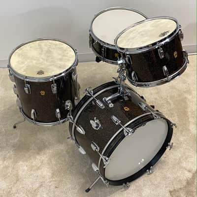 Ludwig 12x18"/8x12"/14x14"Jazzette w/ 5x14" Jazz Fest - Finest known. VIDEO. Rare Black Galaxy image 5