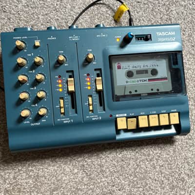 TASCAM Porta 02 Ministudio 4-Track Cassette Recorder 2000s - blue (custom pitch modded) image 5