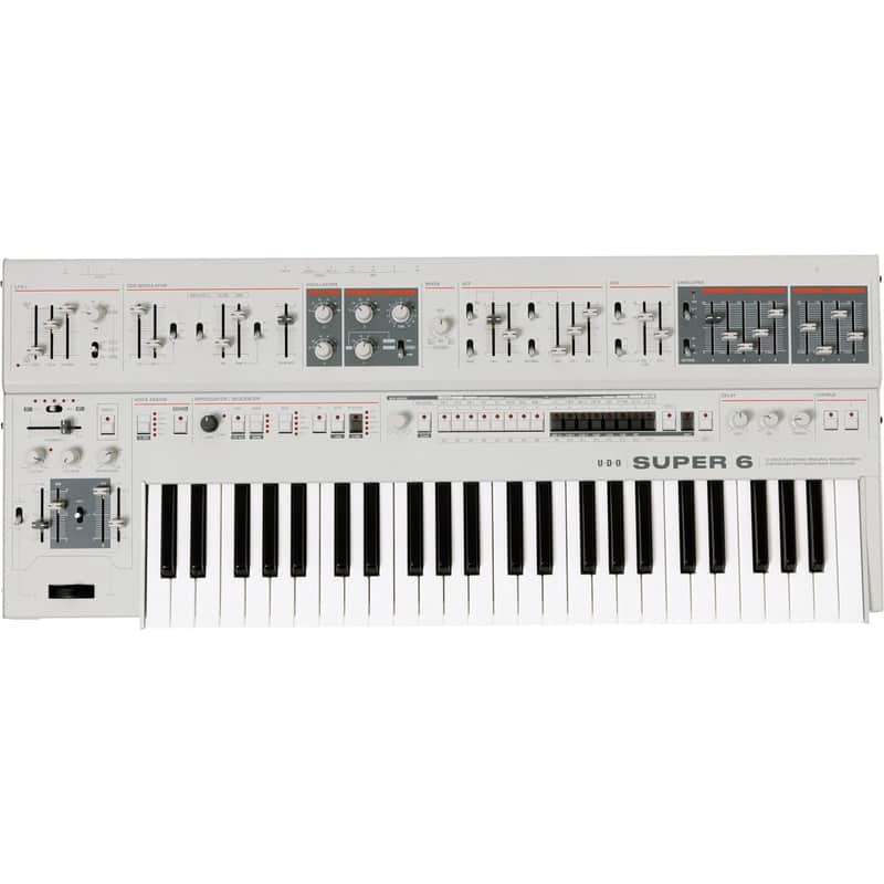 UDO Audio Super 6 12-Voice Polyphonic Keyboard Synthesizer - White image 1