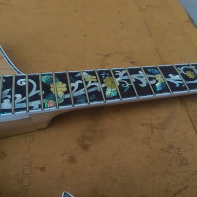Christopher Scott Iceman figured flame maple solid top , Mahogany , unfinished guitar unfinished body , unfinished guitar DIY image 5