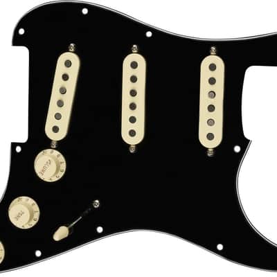 Fender Pre-Wired Strat Pickguard, Tex-Mex SSS, Black 11 Hole Pickguard image 2