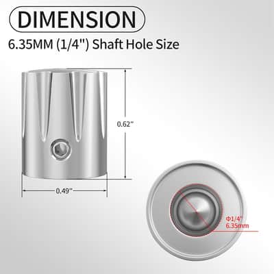 Metal Guitar Pedal Knob 1/4" Shaft Potentiometer Knob Silver Amplifier Control Knob with Set Screw Replacement for Electric Guitar Effect Pedal -6pcs image 2