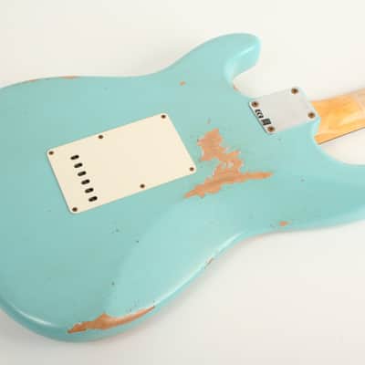 Fender Custom Shop Limited Edition 1964 L-Series Stratocaster Heavy Relic 3A Rosewood Fingerboard Aged Daphne Blue L11780 image 7