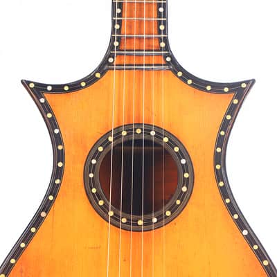 C.F. Marchal early Romantic guitar in shape of a coat of arms - outstanding sound and exceptional construction details - check video! image 3