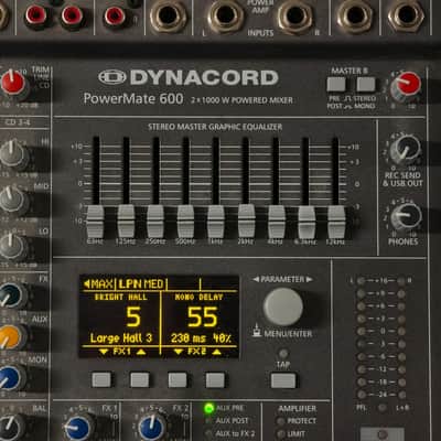 Dynacord PowerMate 600-3 Powered Mixer 2x1000W 6 Mic/Line 2 Stereo Channels image 3