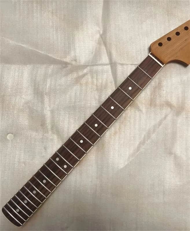 Roasted Maple Short Scale Strat Style Guitar Neck, Rosewood 22 Frets image 1