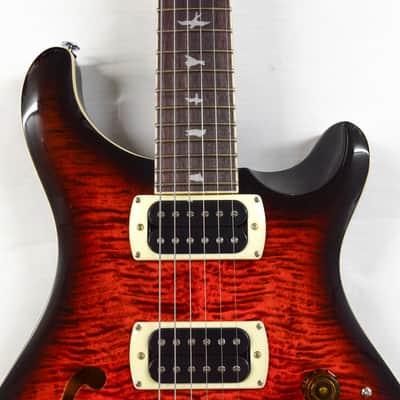 PRS SE Custom 24 Semi-Hollow Piezo - Orange Tiger Smokeburst image 2