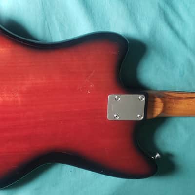Vintage 60s Japan Teisco Bobcat Solid Single Coil Electric Guitar Red Black image 11