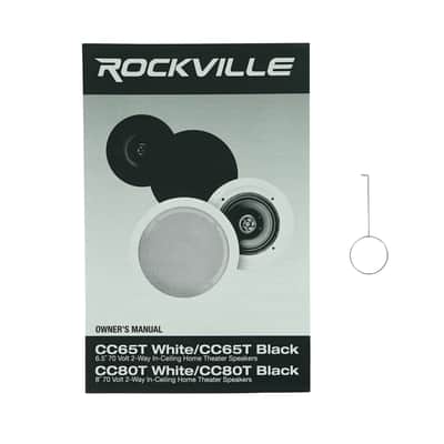 2) Rockville CC80T White 8" Commercial 70v Ceiling Speakers For Restaurant/ Bar image 8