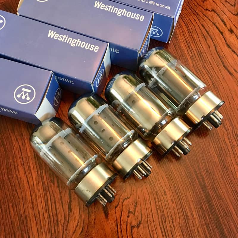 MATCHED QUAD (4) -RCA Westinghouse beansed 6550 tubes c 1960s original vintage usa NOS image 1