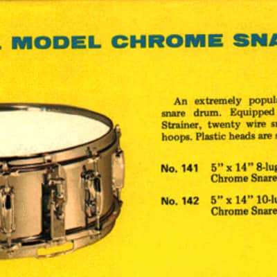 Slingerland - 1970s 5x14" No. 141 Festival 8-Lug Snare Drum - Chrome-Over-Steel image 4