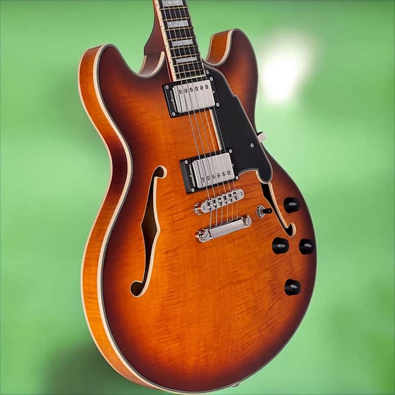 D'Angelico Premier DC Double Cutaway w/ stop-bar tailpiece, Dark Iced Tea Burst w/Gig Bag DAPDCDITBNS image 1