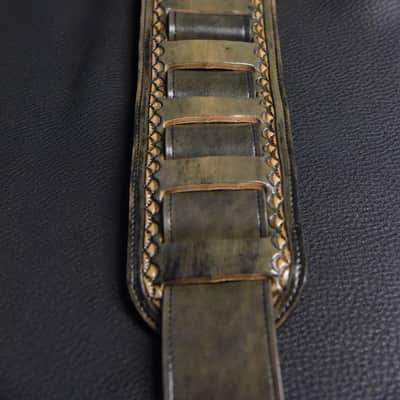 Guitar Leather strap 3.5" Black Crowes this is custom but will show anything can go on a strap image 11