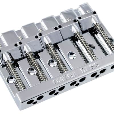 NEW Omega 5 STRING Badass Bass II Style Bridge for Fender Precision Jazz Chrome image 1