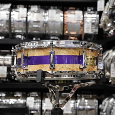 Pre-Owned Pork Pie 5x14 Maple Snare Drum Mappa Burl/Metallic Purple 2024 image 5