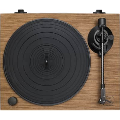Audio-Technica AT-LPW40WN Fully Manual Belt-Drive Turntable with Carbon-Fiber Tonearm, 2-Speed Hi-Fi Record Player, Walnut Finish image 6
