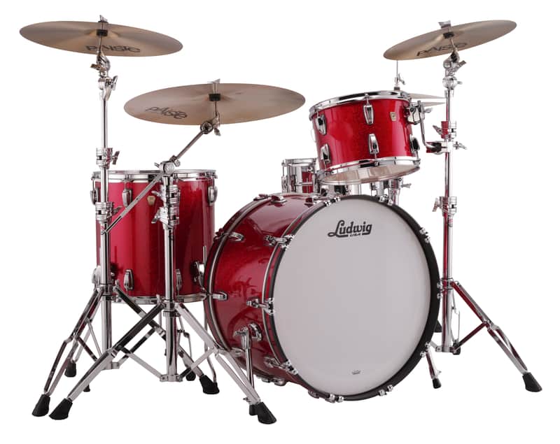Ludwig *Pre-Order* Classic Maple Red Sparkle Custom Kit 20x16, 12x8, 13x9, 14x14, 16x16 Drums Shell Pack | Made in the USA | NEW | Special Order | Authorized Dealer image 1