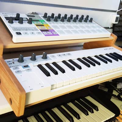 Arturia Keystep Oak Veneer Stand with Additional Shelf image 3