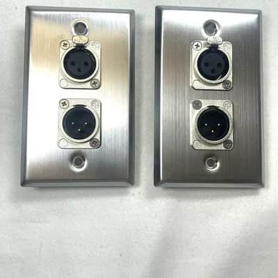 (2) Two Double XLR Single Wall Plates w/ Neutrik Male + Female Stainless Steel image 5