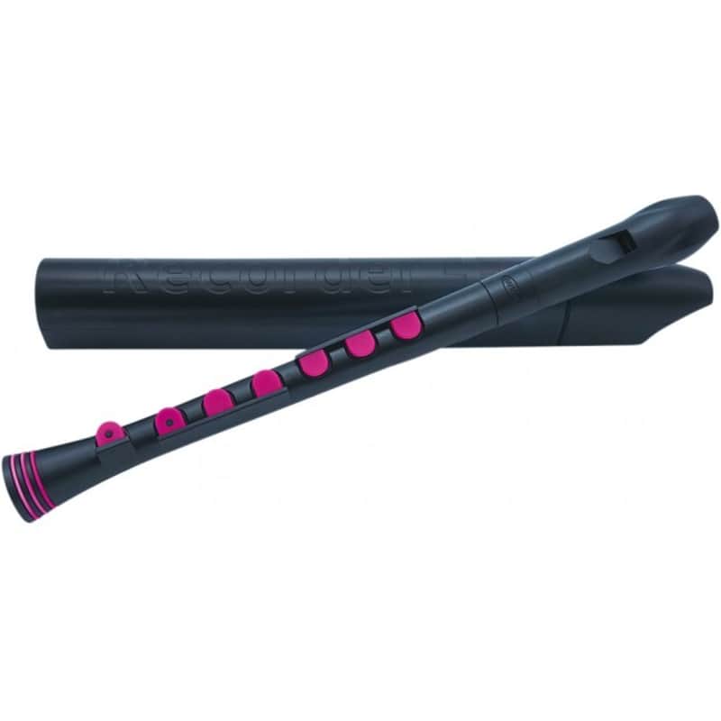 NUVO recorder+ Schwarz-Pink Sopranblockflöte deutsch image 1