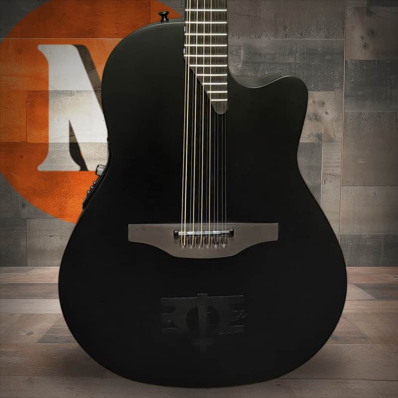 Ovation 1598-MEIII Adamas Melissa Etheridge Signature Mid Cutaway 12 String RH Acoustic Electric Guitar - Black (1598-MEIII) image 1