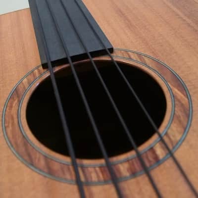 DAVE MAIZE  FRETLESS ACOUSTIC BASS 2001 Natural/ redwood +walnut image 3