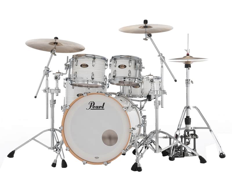 Pearl Masters Maple Gum 4-pc Shell Pack w/ 22" Kick - White Ice Swirl image 1