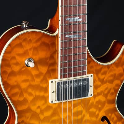 Collings SoCo Deluxe Carved Premium Quilted Maple and Mahogany Iced Tea Sunburst Semi-Hollow Custom NEW - Iced Tea Sunburst image 7