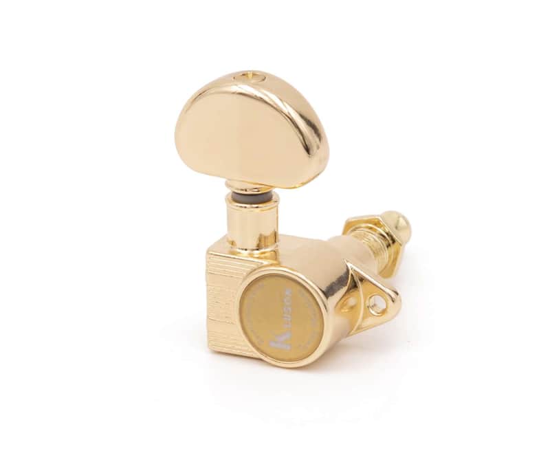 Kluson 3x3 Revolution E-Mount 90deg 20:1 ratio Tuners, Gold image 1
