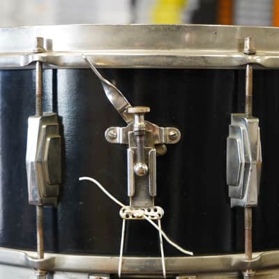 Vintage 1950s Ludwig & Ludwig USA Maple/Poplar 6.5x14" Snare Drum - Black Lacquer Finish image 10