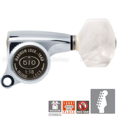 NEW Gotoh SGS510Z-P7 MGT 6 in line Locking Tuners Set 18:1 Gear Ratio - CHROME image 1