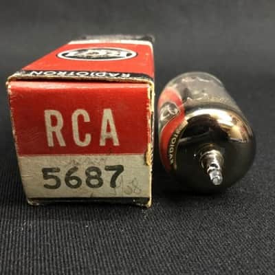NIce RCA 5687 Black Plates D Getter AMPLIFIER Audio VACUUM TUBE Tested 5.1722-D image 4