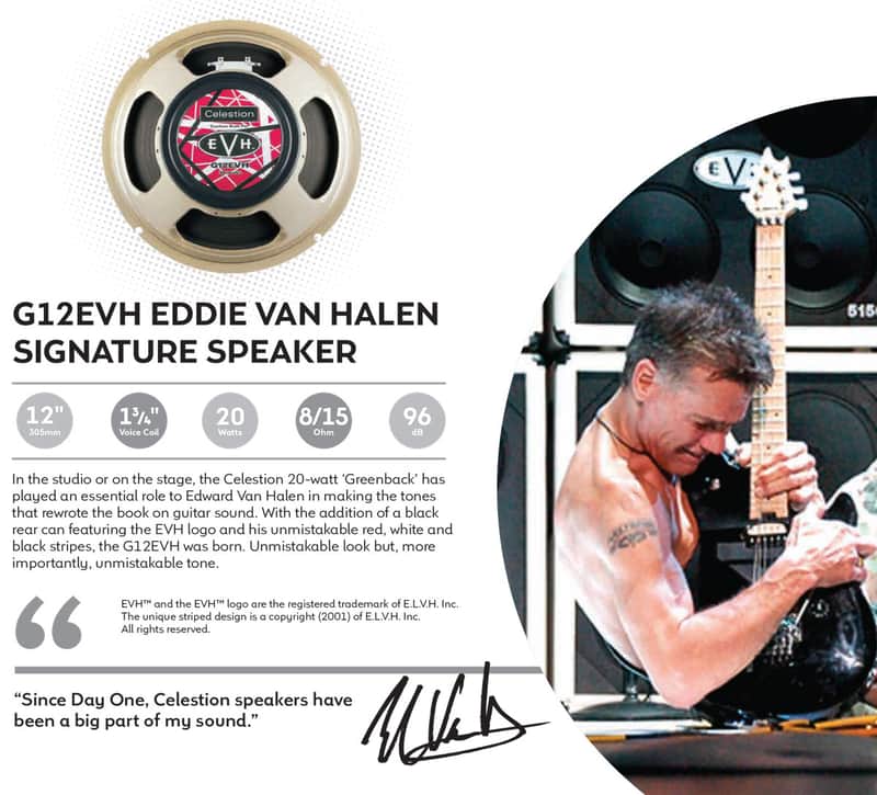 Celestion G12 EVH SIGNATURE 12" 8ohm 20W Ceramic Magnet Guitar Speaker 96dB 75Hz T5658 image 1