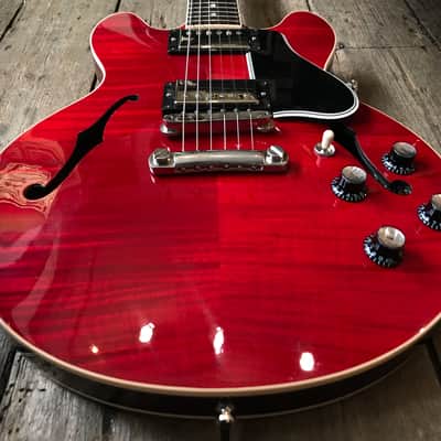2009 Gibson Custom Shop 336 F in Cherry finish with hard shell case and COA image 8