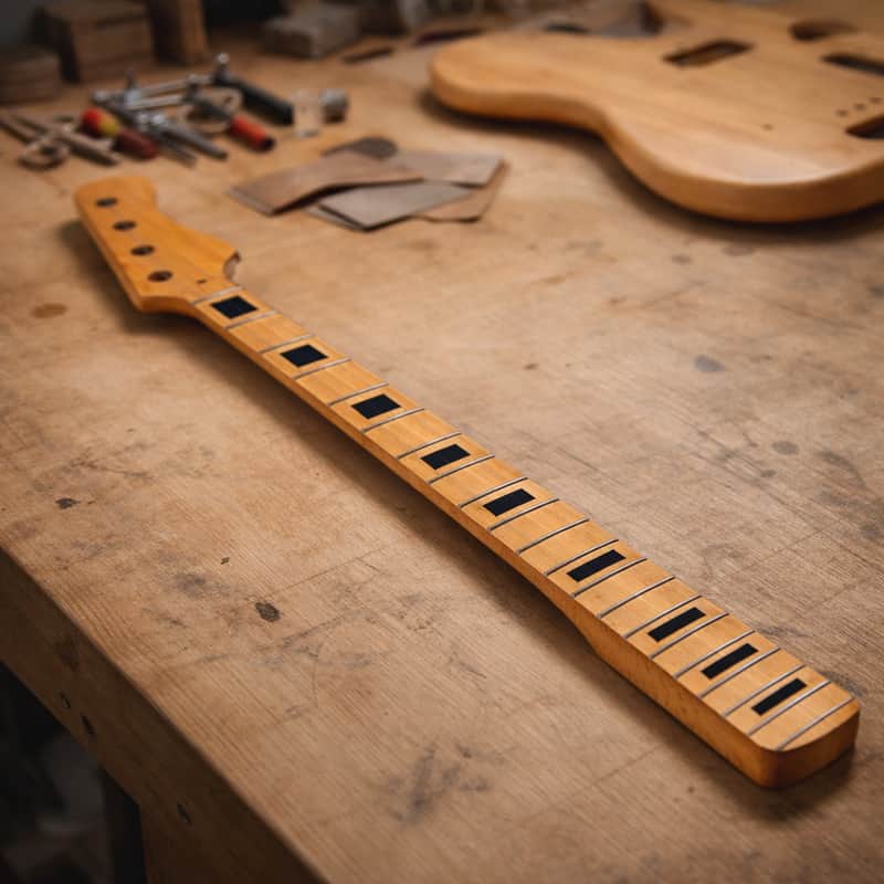 20 Fret Precision Bass Replacement Neck – Maple P Bass Neck with Black Inlays & Truss Rod image 1