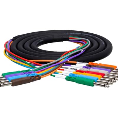 Hosa STP-802 4-Channel 1/4" TRS to Dual 1/4" TS Insert Snake Cable - 2M image 1