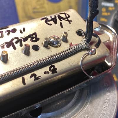 General Vintage Tone dog ear pickup jazz guitar   Old Jazzy GVT 1950s Belden old green magnetic wire hand wound  Metal image 8