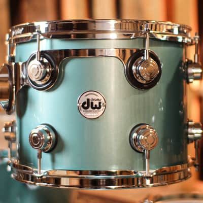 DW Collector's Maple VLT Artesian Green Metallic Lacquer Drum Set - 22,10,12,16 - SO#1101774 image 5