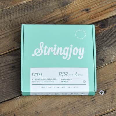 Stringjoy Flyers 12-52 Balanced Heavy Gauge - Flatwound Stainless Electric Guitar Strings image 1