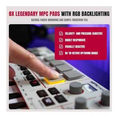 Akai MPK Mini 4 PORTABLE USB KEYBOARD (White) image 4
