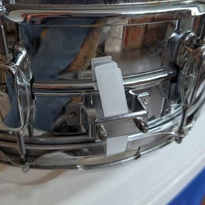 Tama Rockstar 14" x 5” Steel Snare Drum, Chrome, New Heads, Snare Wires, Lugs image 6